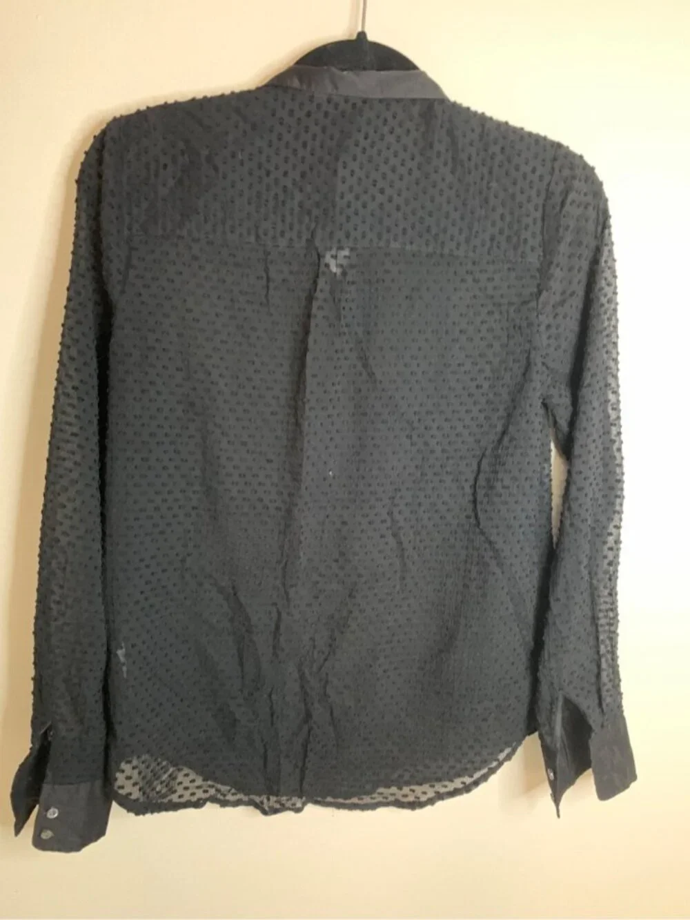 J. Crew Black Blouse Semi Sheer 0